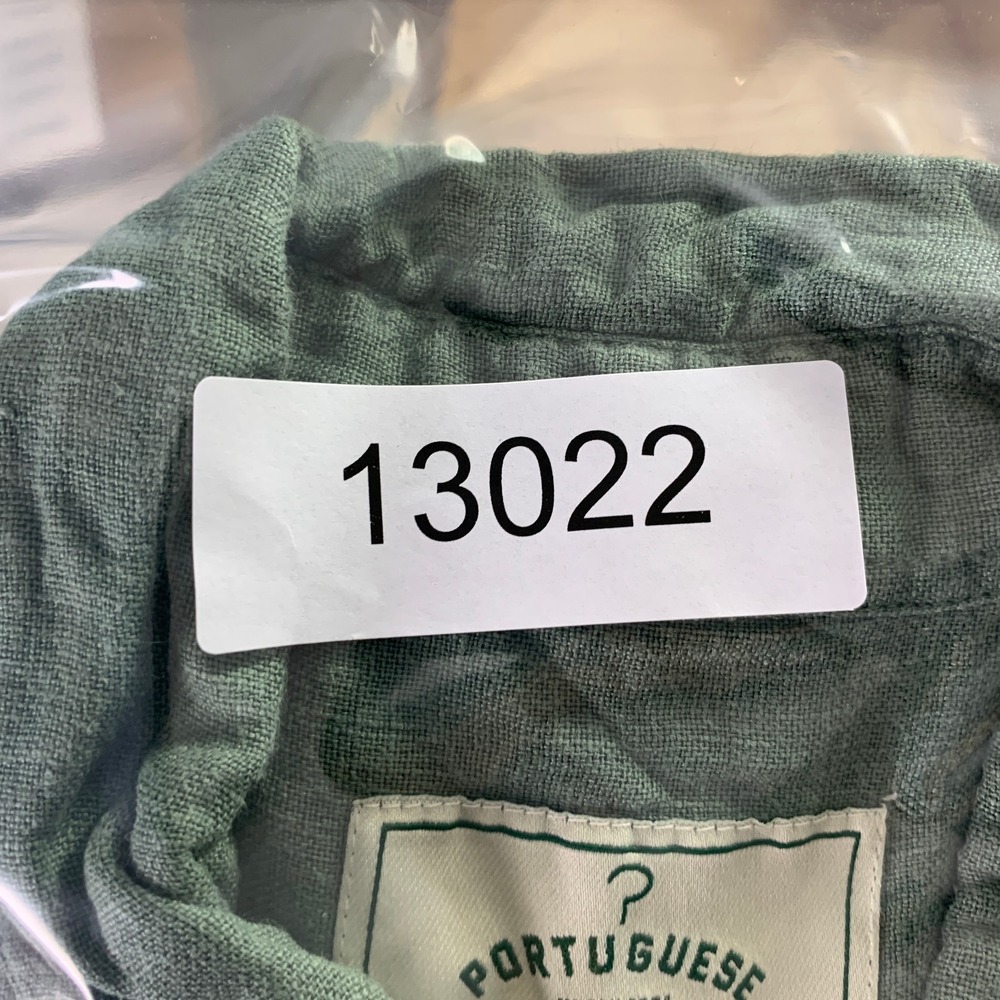 Portuguese Flannel Linen Shirt Men Extra Large Green Button Up Old Money